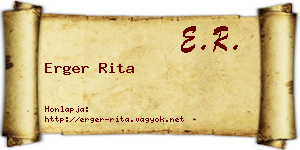Erger Rita névjegykártya